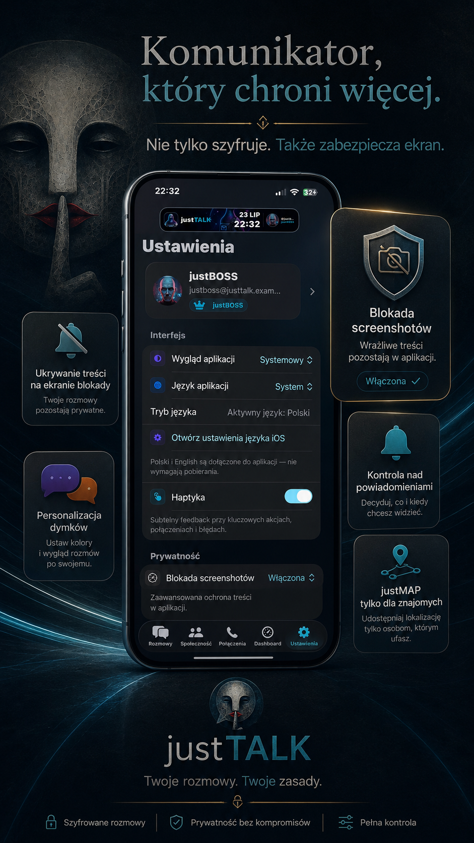 justTALK — komunikator, który chroni więcej
