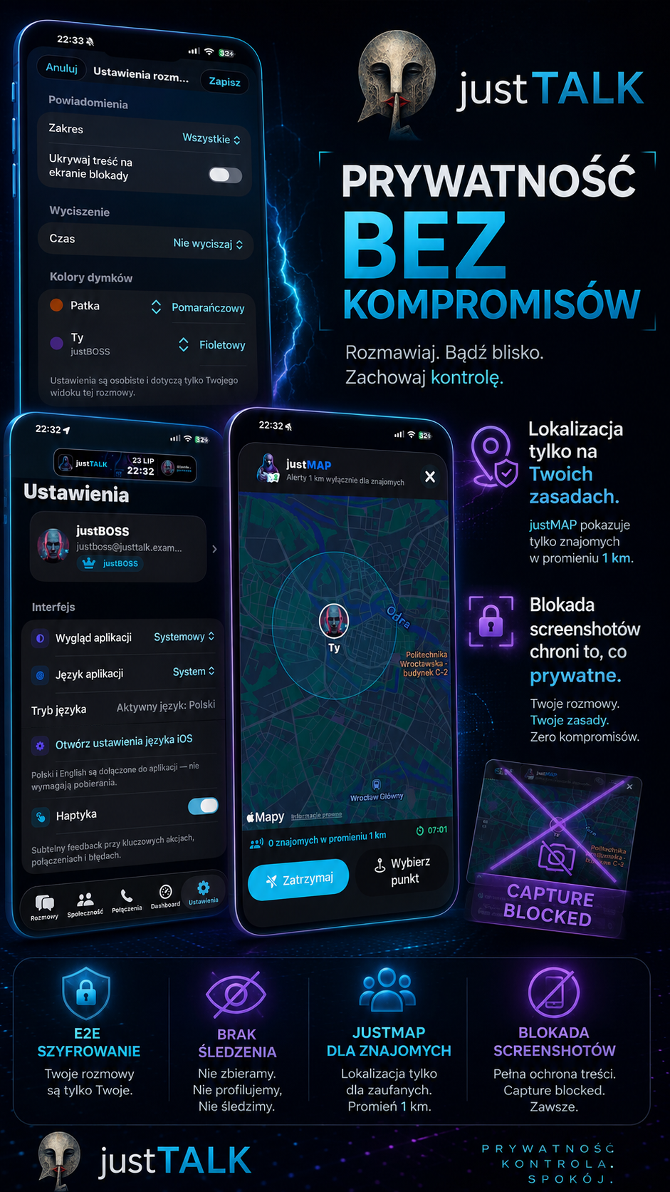 justTALK — prywatność bez kompromisów