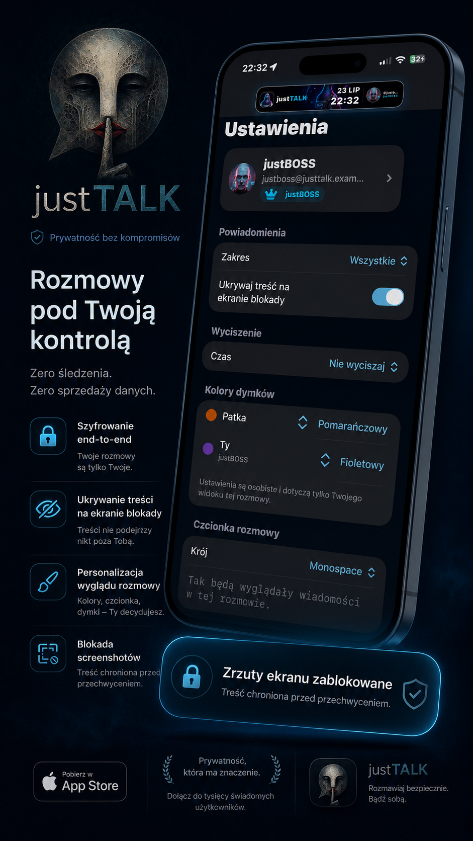 justTALK — rozmowy pod Twoją kontrolą